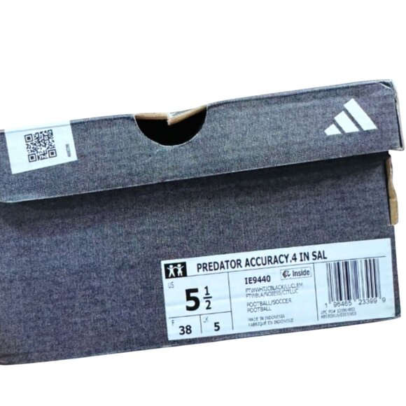 Adidas Predator Accuracy.4 IN Sala White/Black/Lucid Lemon 5.5Y NWB MSRP $70 - Picture 3 of 6